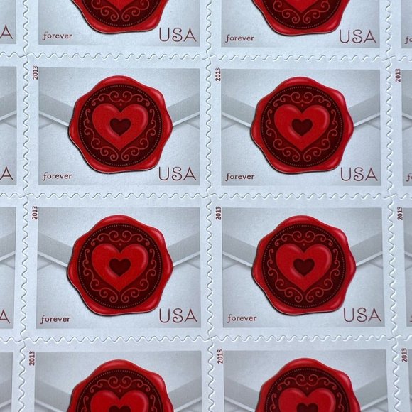 Sealed with Love 2013 Postage Stamp Sheet, Unused Vintage USA #4741 - Picture 3 of 3